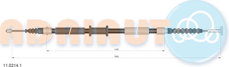 Cable Pull, parking brake 11.0214.1