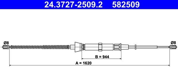 Cable Pull, parking brake 24.3727-2509.2