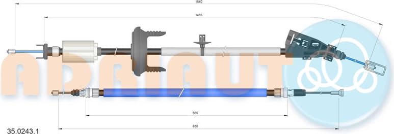 Cable Pull, parking brake 35.0243.1