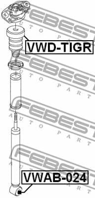 Bush, shock absorber VWAB-024 - image 2