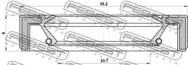 Shaft Seal, manual transmission main shaft 95GAY-25350606R - image 2