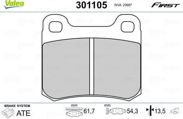 Brake Pad Set, disc brake ESSENTIAL 301105