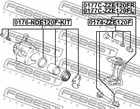 Brake Caliper Bracket Set 0177C-ZZE120FL - image 2
