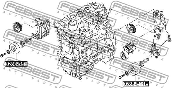 Deflection/Guide Pulley, V-ribbed belt 0288-E11E