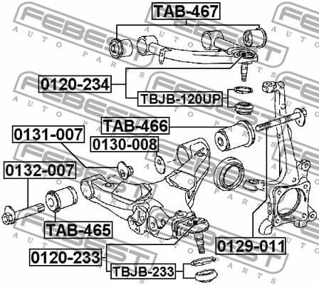 Mounting, control/trailing arm TAB-465 - image 2