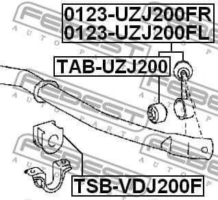 Mounting, stabiliser bar TSB-VDJ200F - image 2