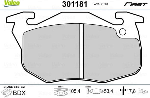 Brake Pad Set, disc brake ESSENTIAL 301181