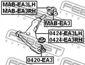 Mounting, control/trailing arm MAB-EA3RH - image 2