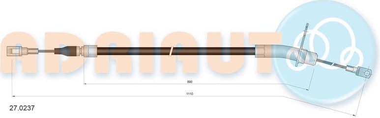 Cable Pull, parking brake 27.0237