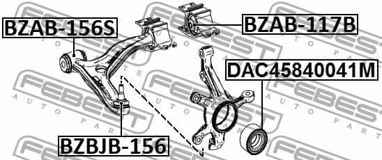 Mounting, control/trailing arm BZAB-117B