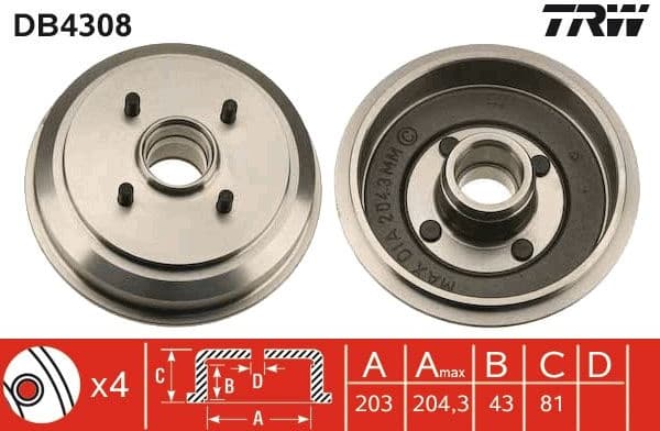 Brake Drum DB4308 - image 3