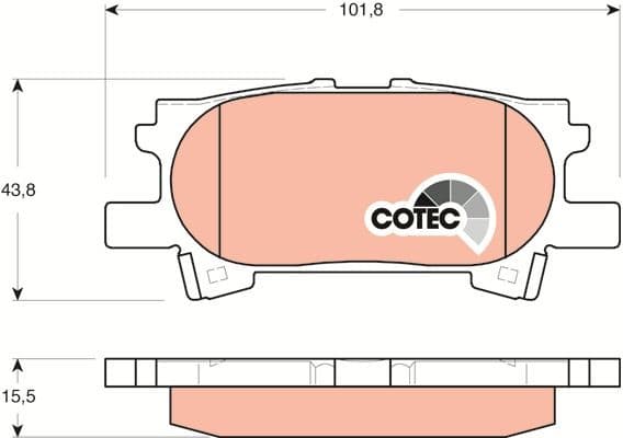 Brake Pad Set, disc brake COTEC GDB3339 - image 3