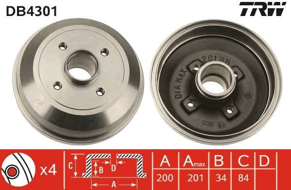 Brake Drum DB4301 - image 3