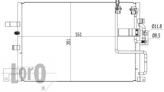 Condenser, air conditioning LORO 044-016-0005