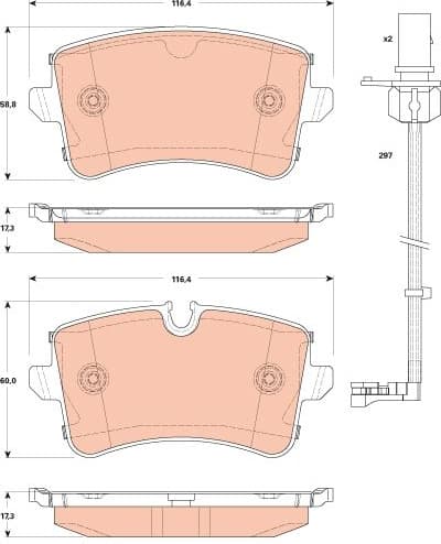 Brake Pad Set, disc brake GDB1866 - image 2