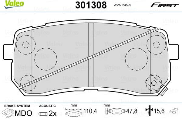 Brake Pad Set, disc brake ESSENTIAL 301308