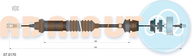 Cable Pull, clutch control 07.0170