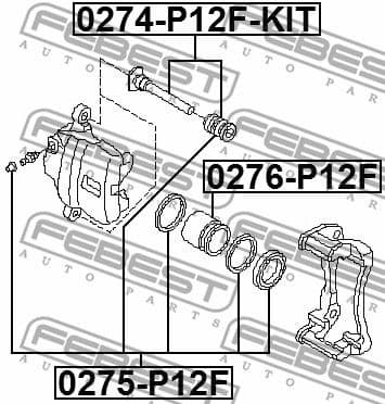 Guide Bolt, brake caliper 0274-P12F-KIT - image 2