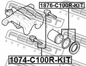 Guide Bolt, brake caliper 1074-C100R-KIT - image 2