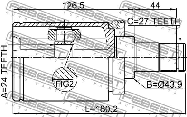Joint Kit, drive shaft 1911-E60LH - image 2