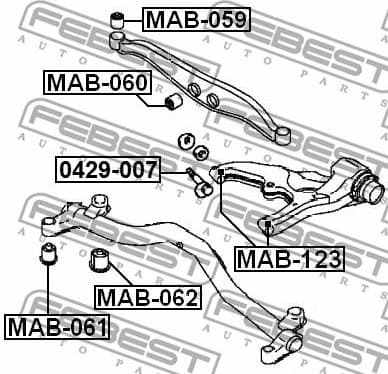 Mounting, control/trailing arm MAB-123 - image 2