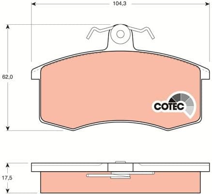 Brake Pad Set, disc brake COTEC GDB469 - image 2