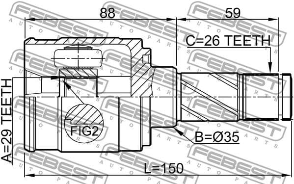 Joint Kit, drive shaft 0511-M2ATLH - image 2