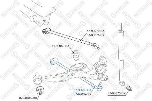Rod/Strut, wheel suspension 57-98068-SX