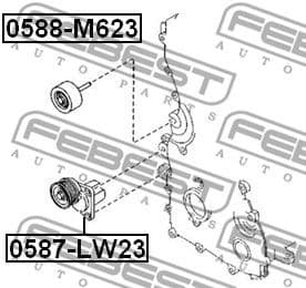 Deflection/Guide Pulley, V-ribbed belt 0588-M623 - image 2