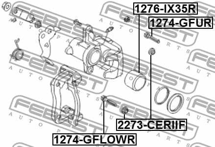 Guide Bolt, brake caliper 1274-GFLOWR - image 2