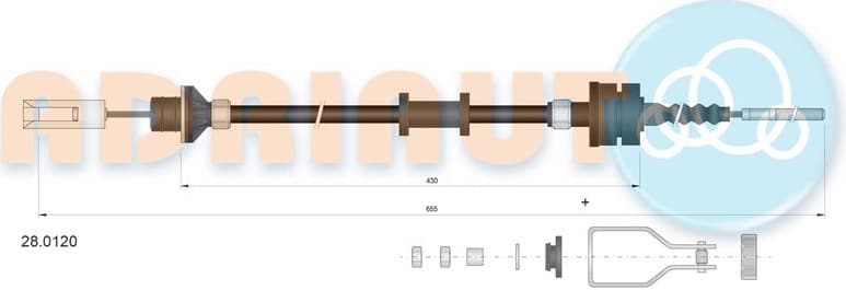 Cable Pull, clutch control 28.0120