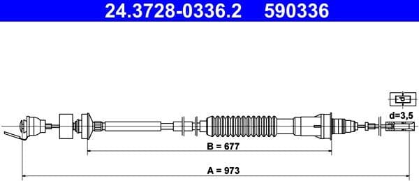 Cable Pull, clutch control 24.3728-0336.2