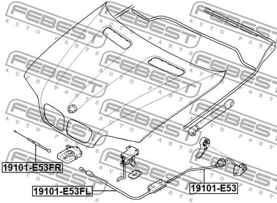 Bonnet Cable 19101-E53 - image 2