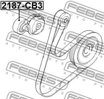 Tensioner Pulley, V-ribbed belt 2187-CB3 - image 2