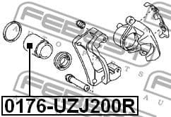 Piston, brake caliper 0176-UZJ200R - image 2
