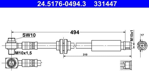 Brake Hose 24.5176-0494.3