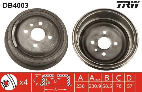 Brake Drum DB4003 - image 3