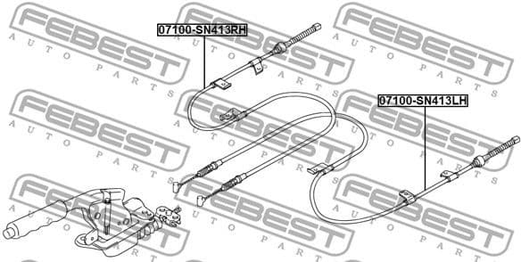 Cable Pull, parking brake 07100-SN413RH - image 2