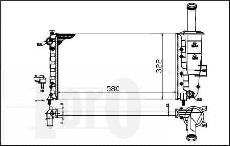 Radiator, engine cooling LORO 016-017-0022 - image 2