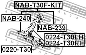 Repair Kit, control arm NAB-T30F-KIT - image 2