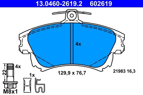 Brake Pad Set, disc brake 13.0460-2619.2