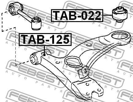 Mounting, control/trailing arm TAB-125 - image 2