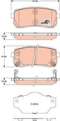 Brake Pad Set, disc brake COTEC GDB3449 - image 3