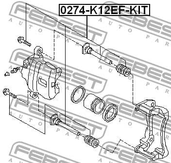 Guide Bolt, brake caliper 0274-K12EF-KIT - image 2