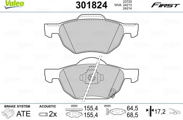 Brake Pad Set, disc brake ESSENTIAL 301824