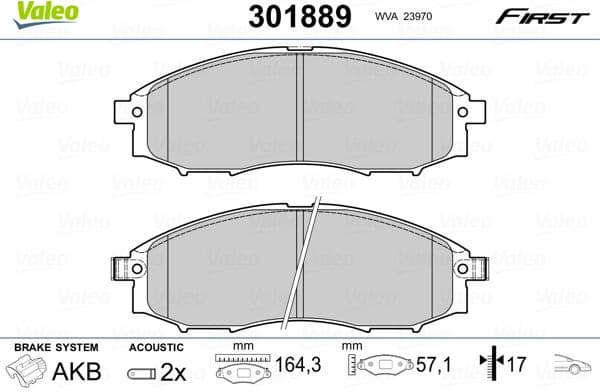 Brake Pad Set, disc brake ESSENTIAL 301889