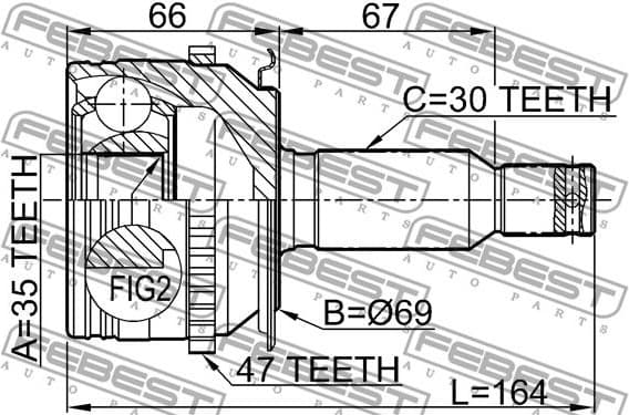 Joint Kit, drive shaft 0410-KB4A47 - image 2