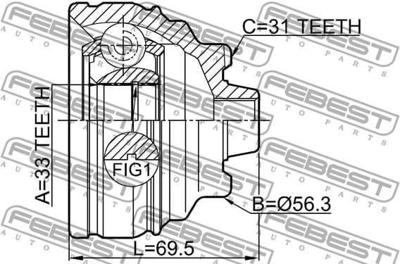 Joint Kit, drive shaft 1910-F30 - image 2