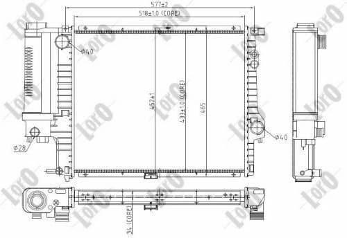 Radiator, engine cooling LORO 004-017-0003 - image 3