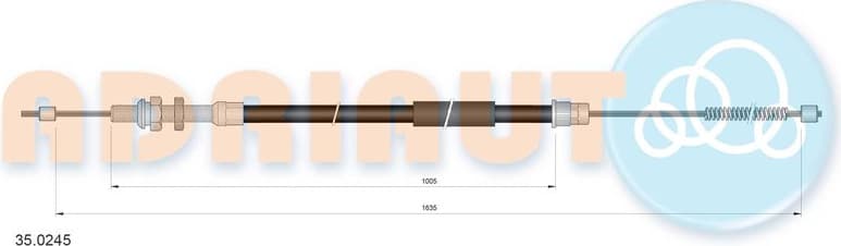 Cable Pull, parking brake 35.0245